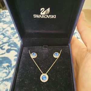 Swarovski Earrings and Pendant- Blue
